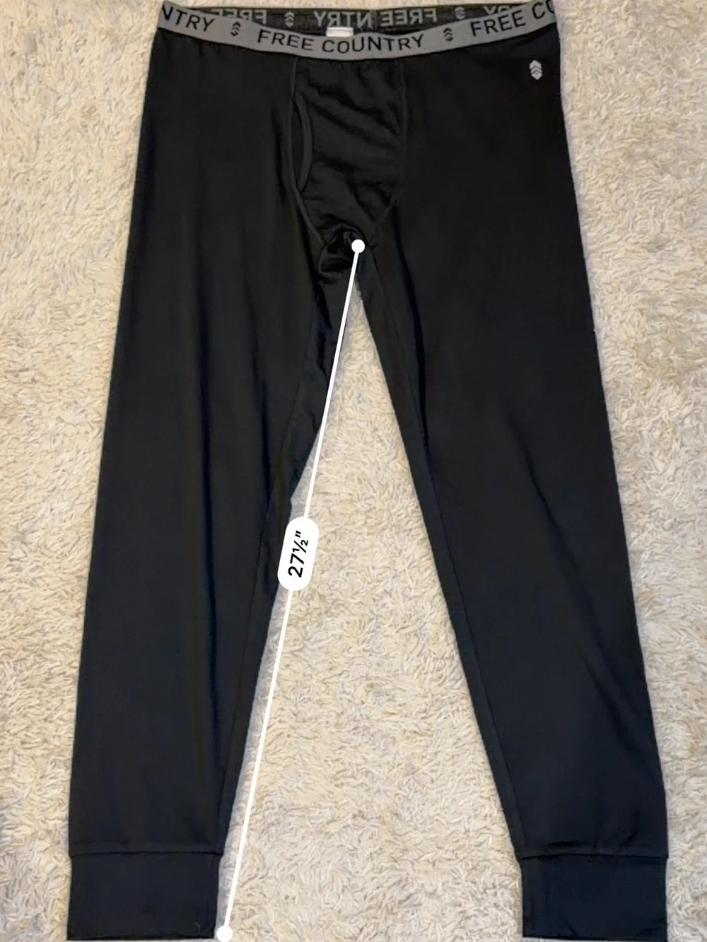 Free Country Men’s Black Thermal Base Layer - XL